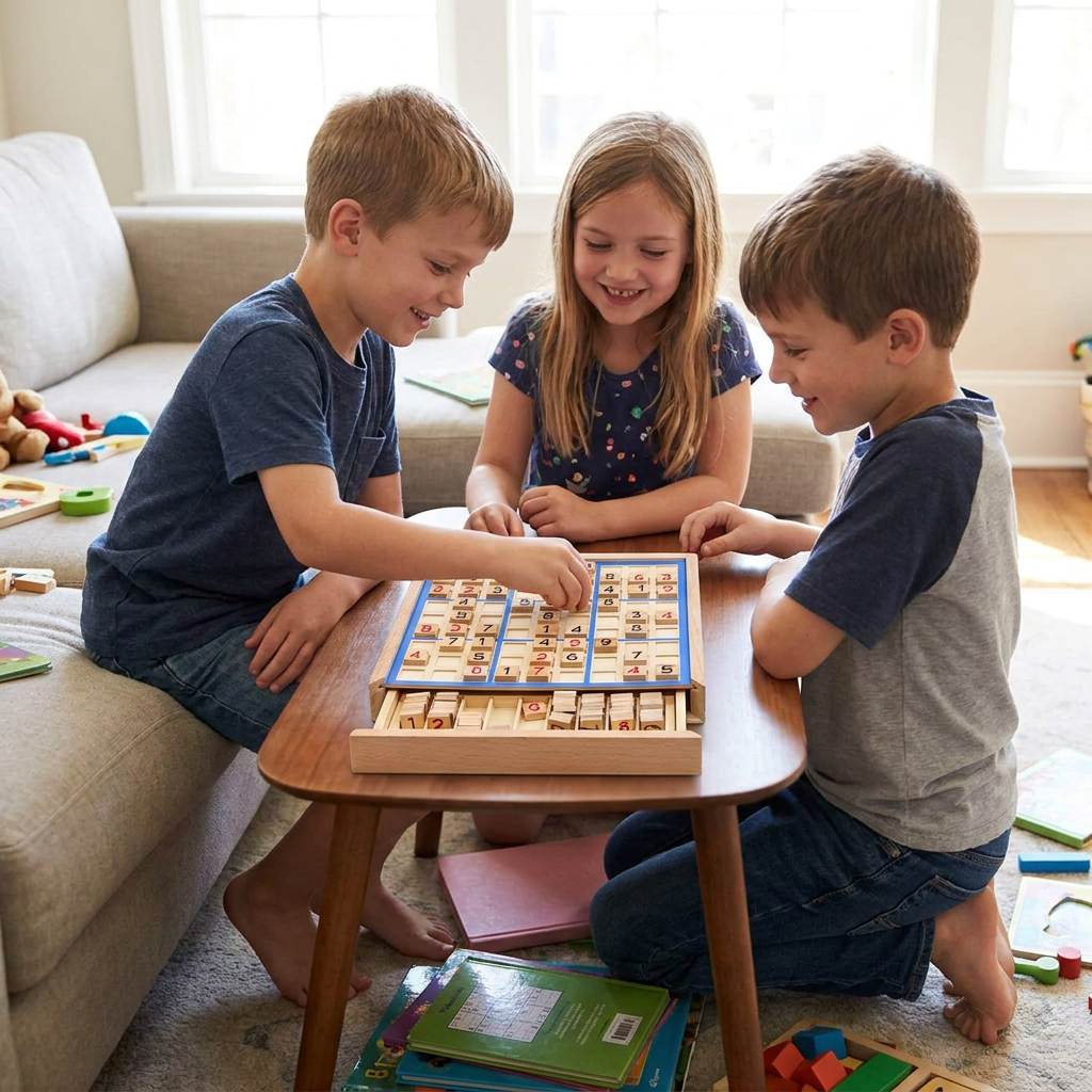 Wooden Sudoku Puzzle Board – Educational Logic & Math Game