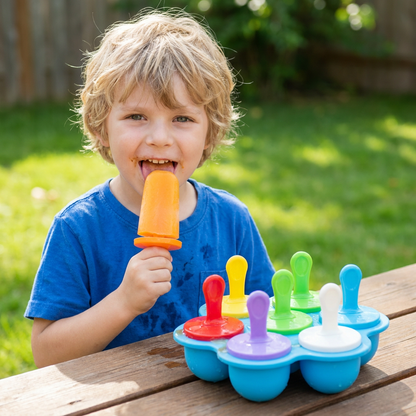 7-Piece Silicone Popsicle Mold – Reusable Ice Pop Maker for Kids