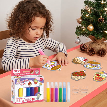 DIY Christmas No-Bake Glue Painting Ornament Craft Kit for Kids