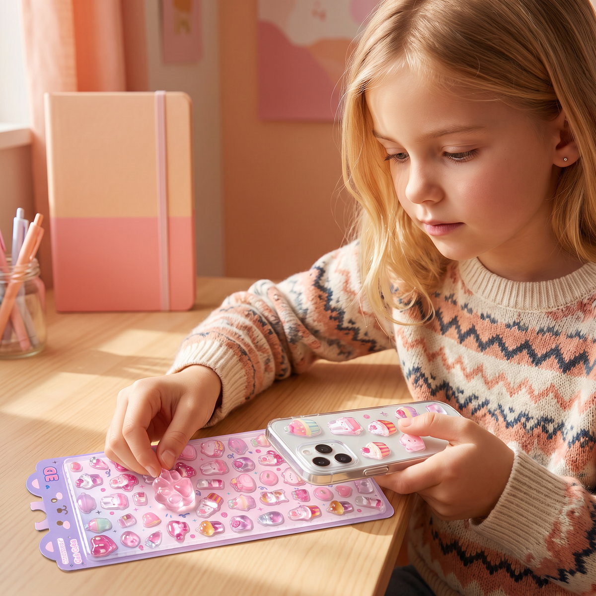 3D Squishy Pet Paw Stickers – Cute Puffy Stickers for Kids