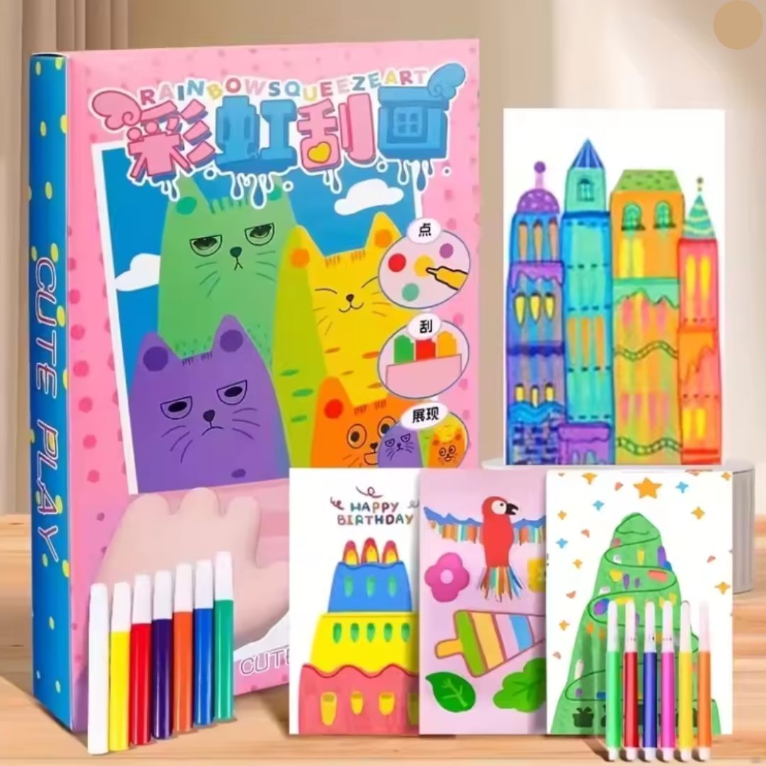 Creative Rainbow Colours Wipe Art Set