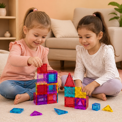 Safe Mini Magnetic Tiles Travel Set with Compact Storage Case