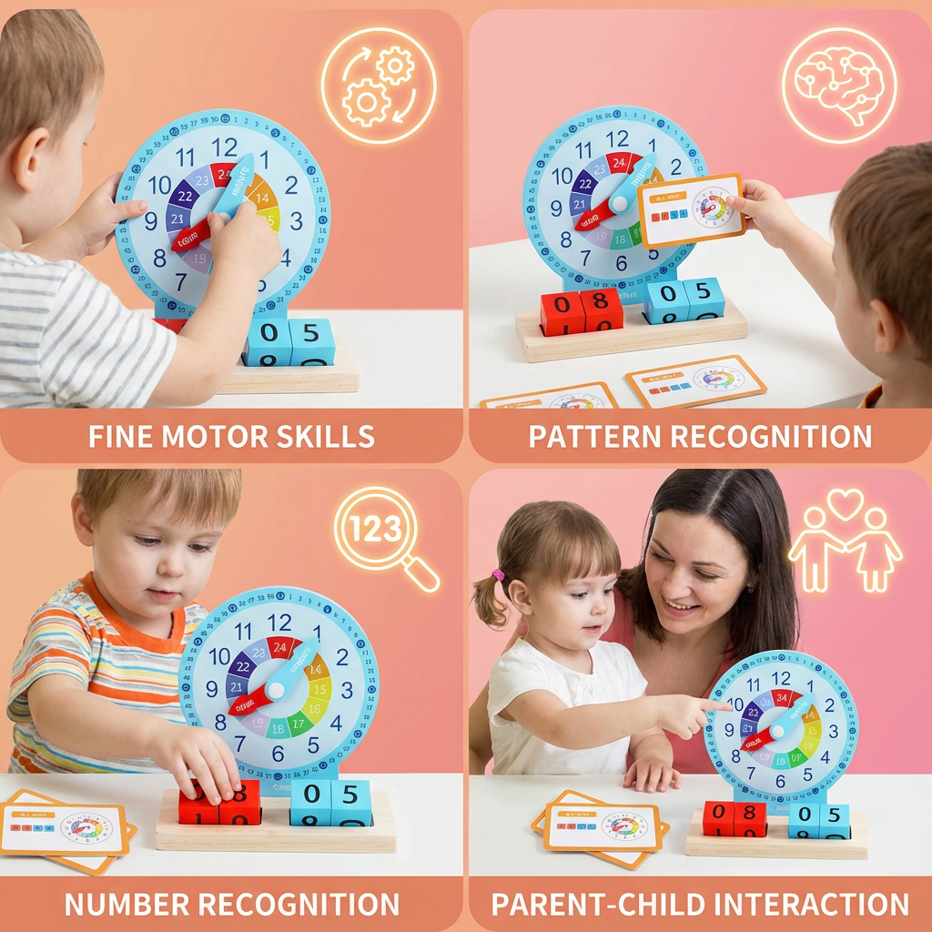 Educational Montessori Clock & Time Learning Toy