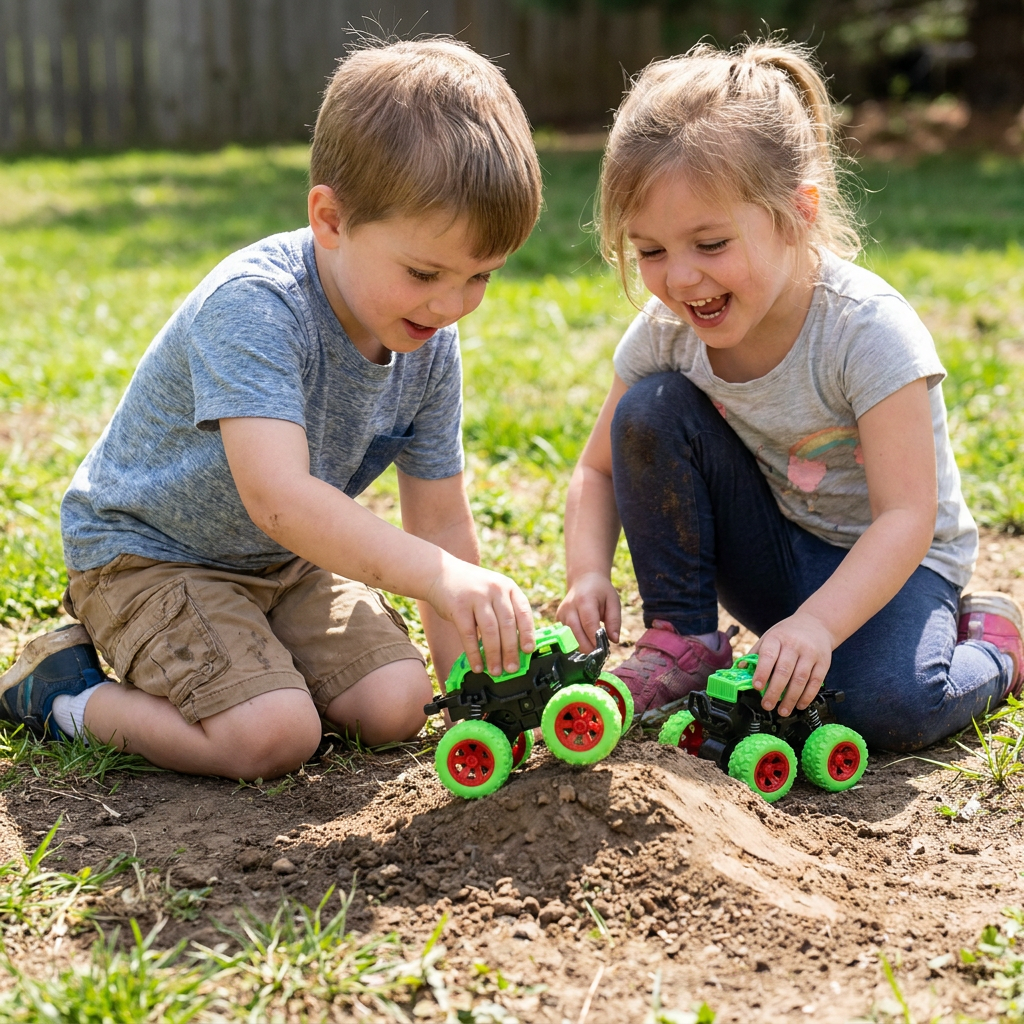 Friction-Powered Monster Truck Stunt Car for Kids