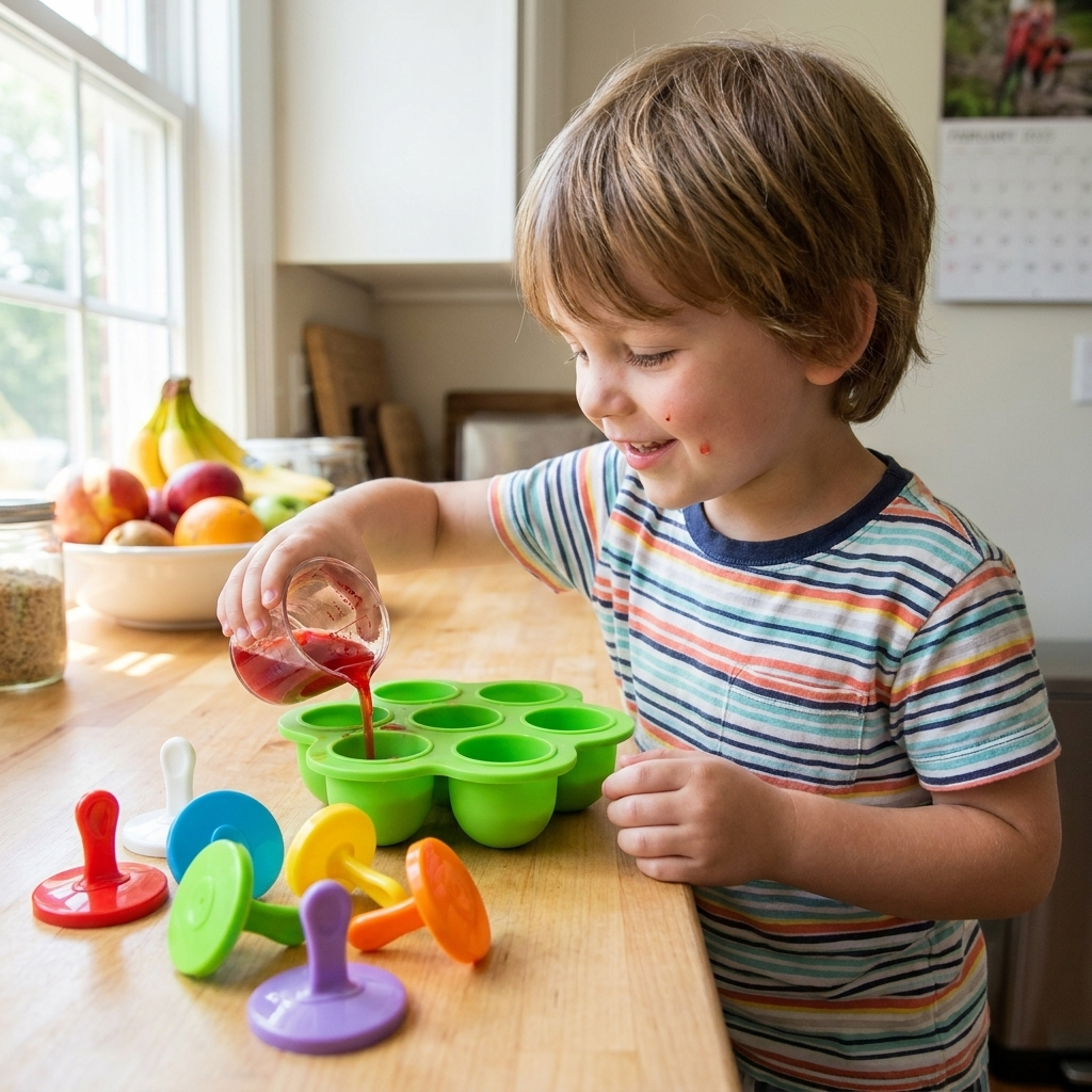 7-Piece Silicone Popsicle Mold – Reusable Ice Pop Maker for Kids