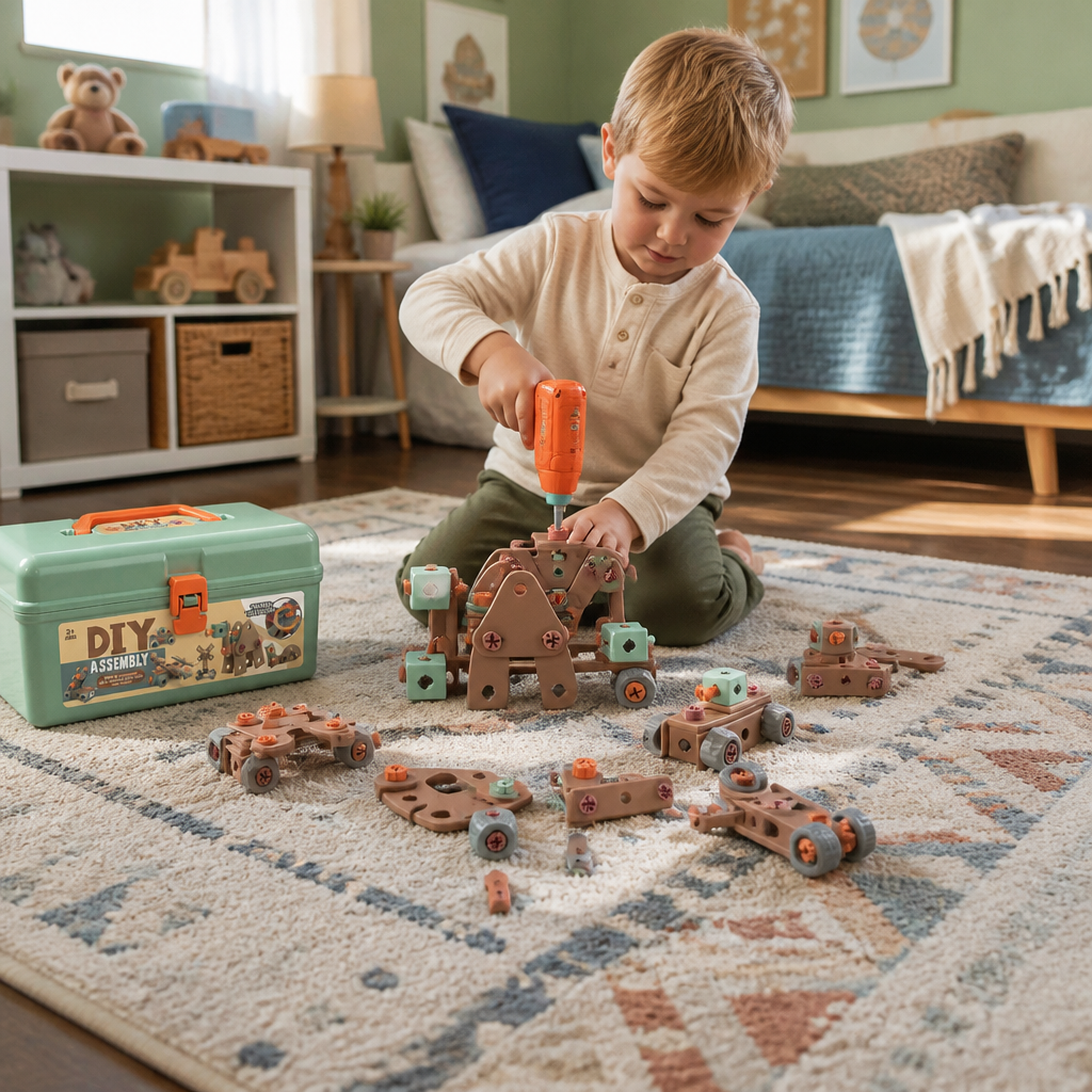144-Piece Kids Tool Set with Drill & Toolbox – STEM Montessori Construction Kit