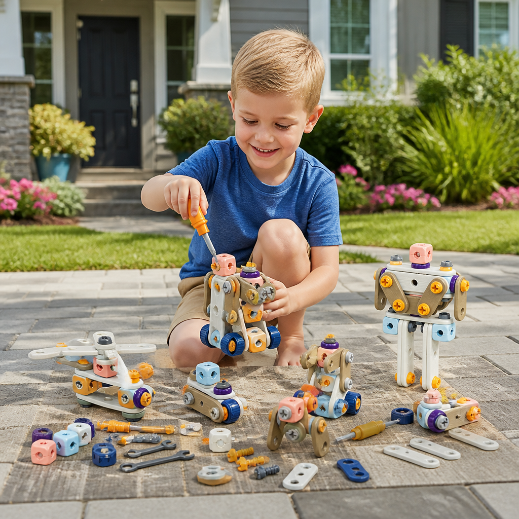 Kids’ DIY Tool Kit with Electric Drill – STEM Building Playset