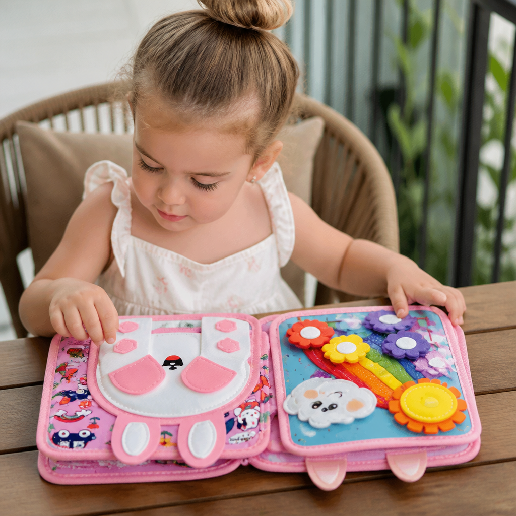 Montessori Touch & Feel Sensory Busy Book for Toddlers