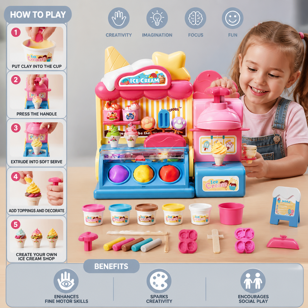 DIY Ice Cream Clay Maker Playset