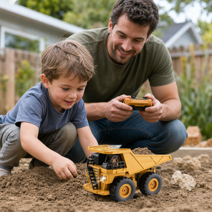 Remote-Controlled Dump Truck with Lights – Construction Vehicle Toy