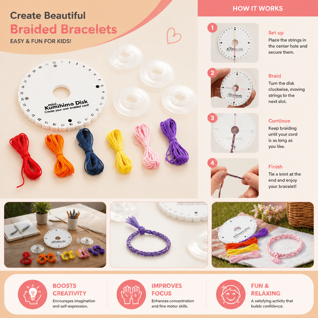 DIY Kumihimo Bracelet Making Kit for Kids