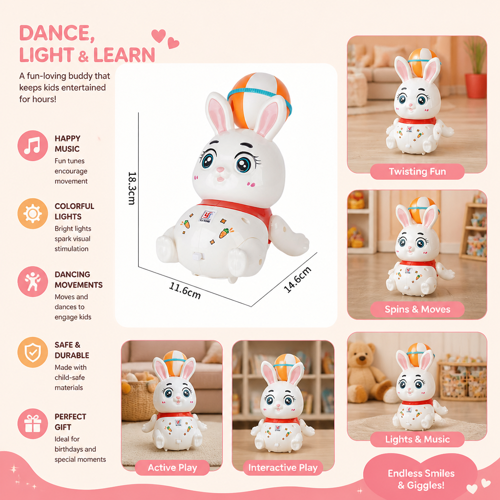 Interactive Dancing Rabbit Toy – Lights, Music & Fun Movement