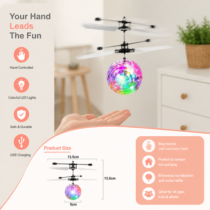 Hand-Controlled Flying LED Ball Drone for Kids