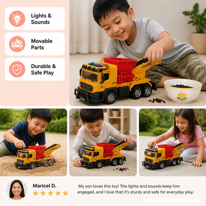 Construction Dump Truck Toy with Lights & Sounds