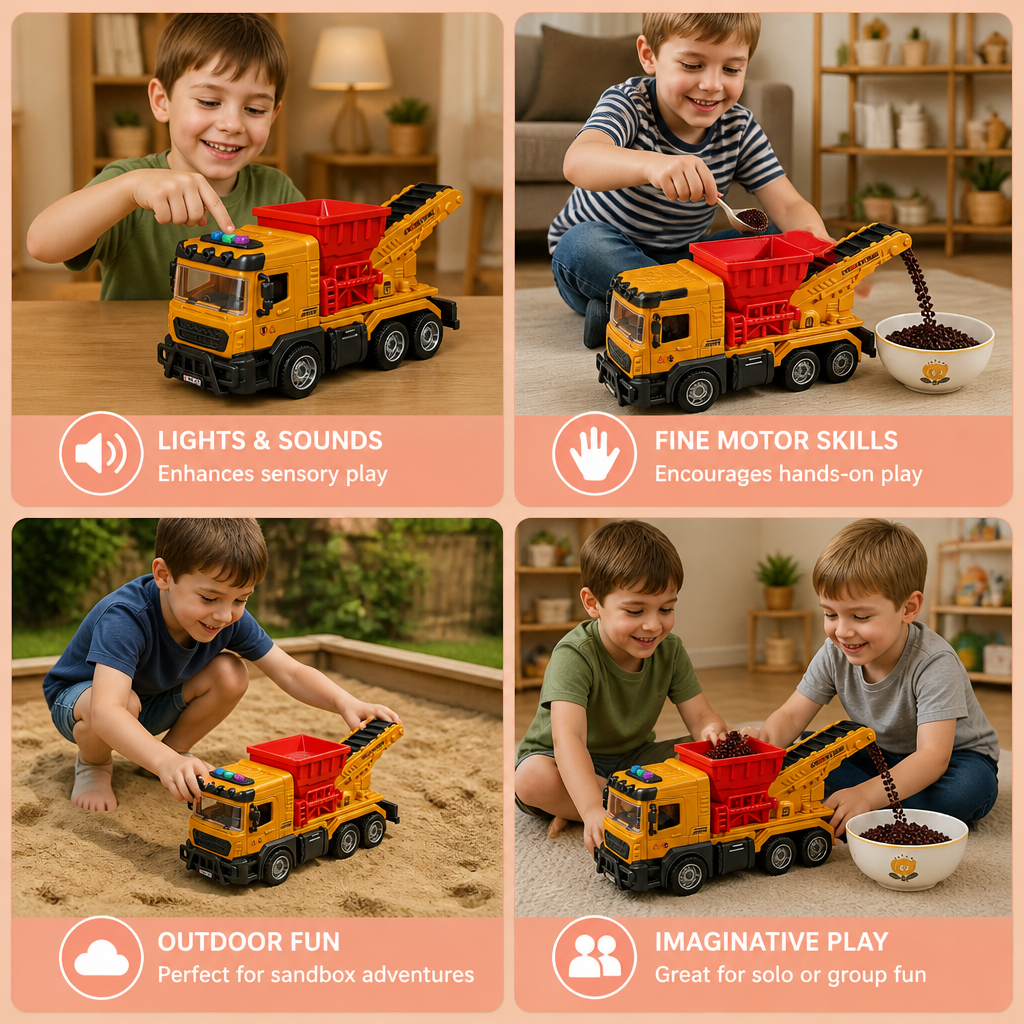 Construction Dump Truck Toy with Lights & Sounds