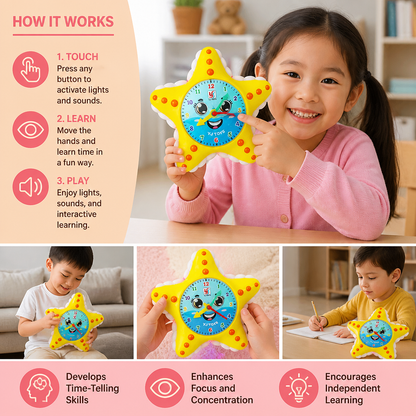 Starfish Clock Learning Toy – Interactive Time Teaching Toy for Kids