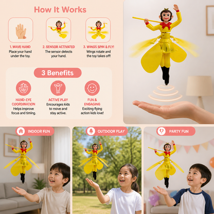 Interactive Flying Monkey Toy with Motion Sensor & LED Lights