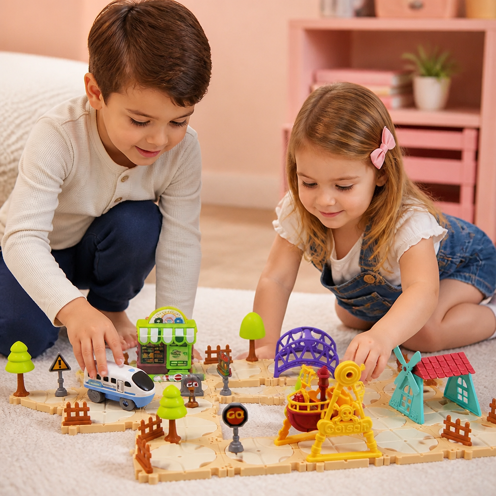 DIY Amusement Park Railway Building Set