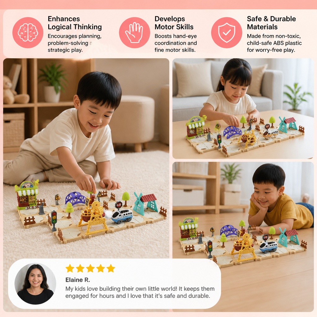 DIY Amusement Park Railway Building Set