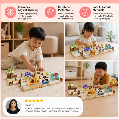 DIY Amusement Park Railway Building Set