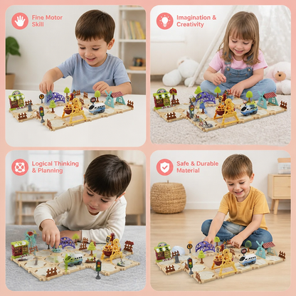 DIY Amusement Park Railway Building Set