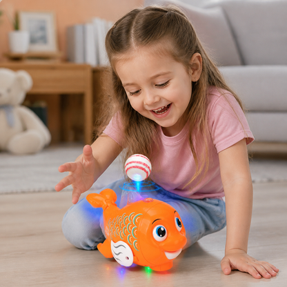 Interactive Floating Ball Fish Toy with Lights & Music