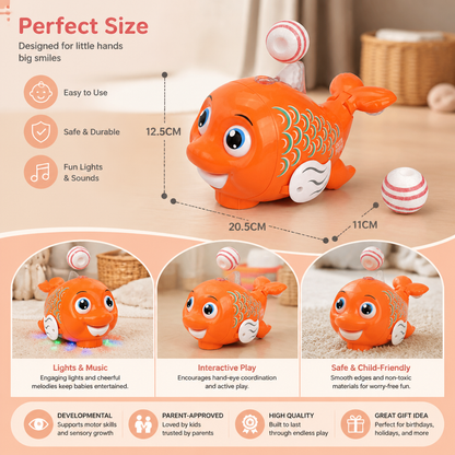 Interactive Floating Ball Fish Toy with Lights & Music