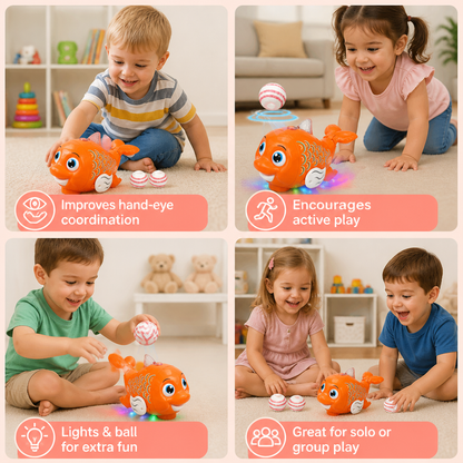 Interactive Floating Ball Fish Toy with Lights & Music