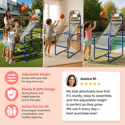 Adjustable Kids Basketball Hoop Set - That Grows With Your Kids