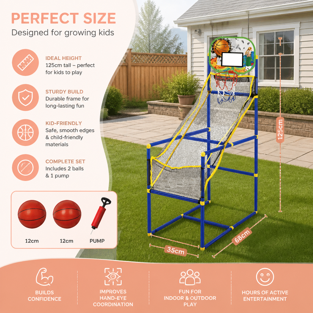 Adjustable Kids Basketball Hoop Set - That Grows With Your Kids