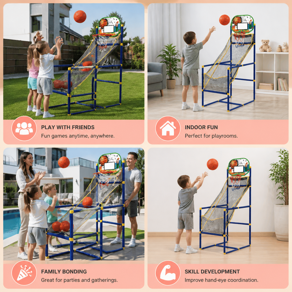 Adjustable Kids Basketball Hoop Set - That Grows With Your Kids