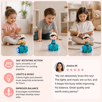 Interactive 360° Dancing Balance Toy with Lights & Music