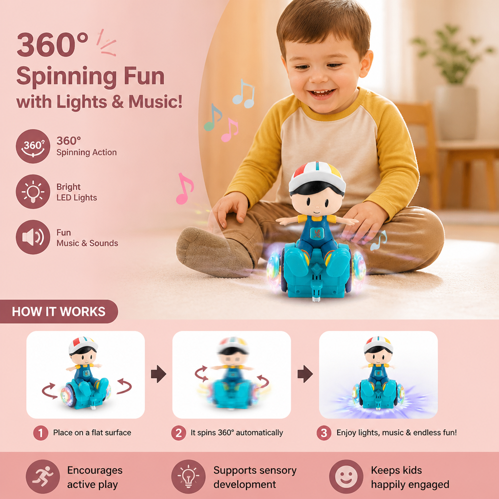 Interactive 360° Dancing Balance Toy with Lights & Music