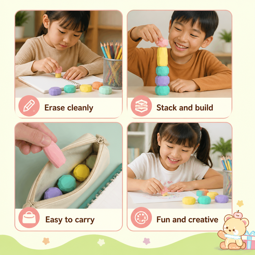 Stack & Build Gem Eraser Set