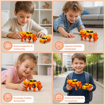 Wind-Up Transforming Animal Car Toy