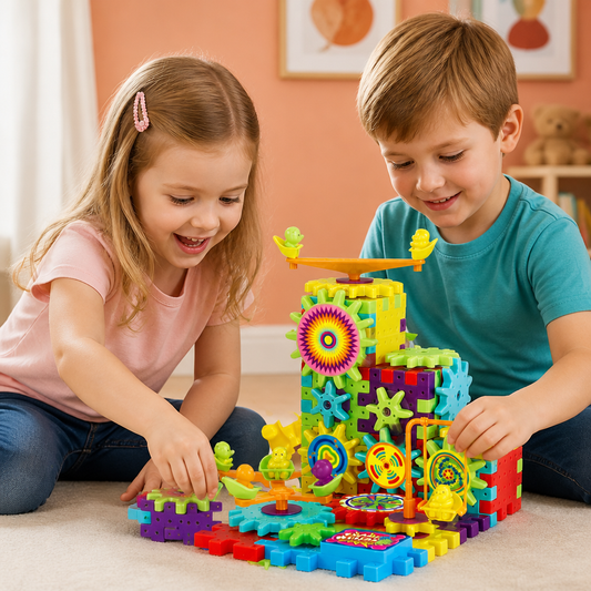 81-Piece STEM Gear Building Set – Interlocking Engineering Blocks for Kids