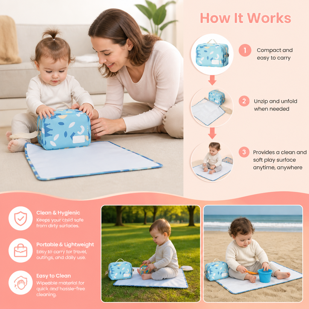 3in1 Stroller Organizer Bag – Waterproof Diaper Caddy with Insulated Pockets
