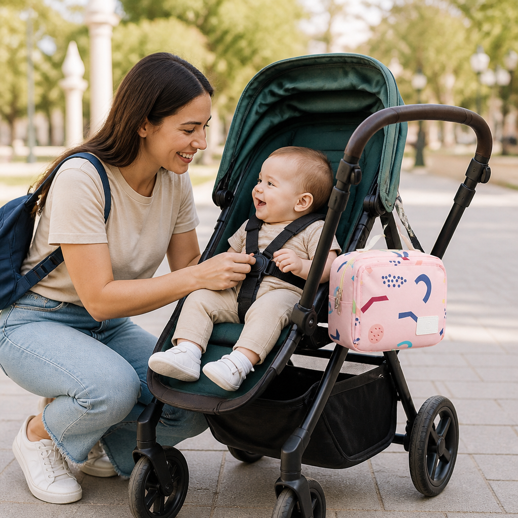 3in1 Stroller Organizer Bag – Waterproof Diaper Caddy with Insulated Pockets