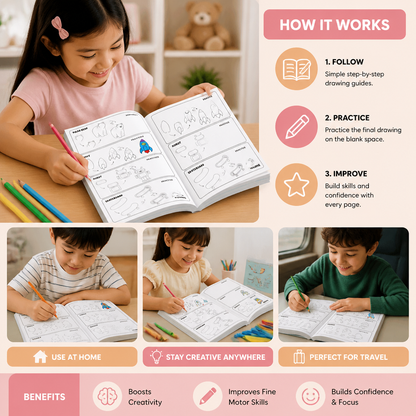 Montessori How to Draw Activity Book – Step-by-Step Learning & Drawing Practice