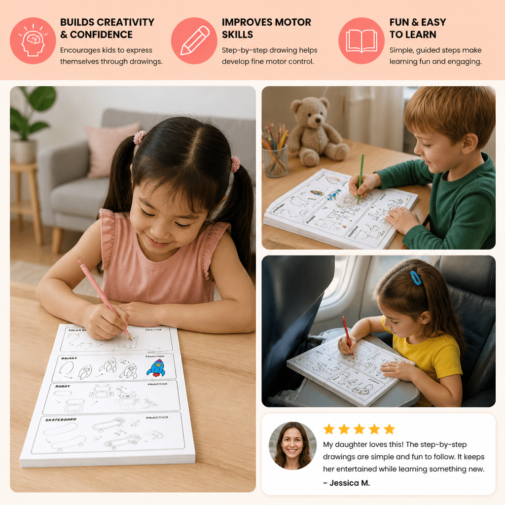 Montessori How to Draw Activity Book – Step-by-Step Learning & Drawing Practice