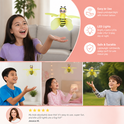 Hand-Controlled Flying Bee Toy with Motion Sensor and LED Lights