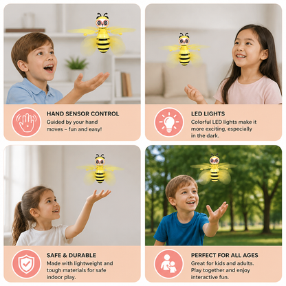 Hand-Controlled Flying Bee Toy with Motion Sensor and LED Lights