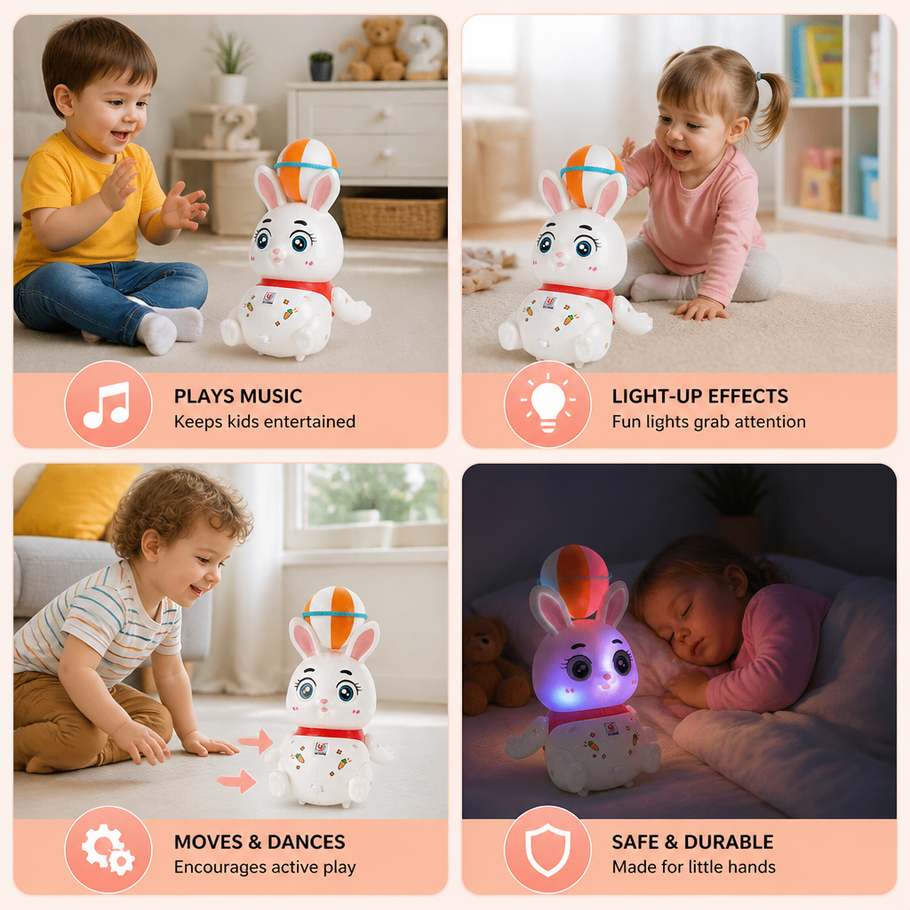 Interactive Dancing Rabbit Toy – Lights, Music & Fun Movement