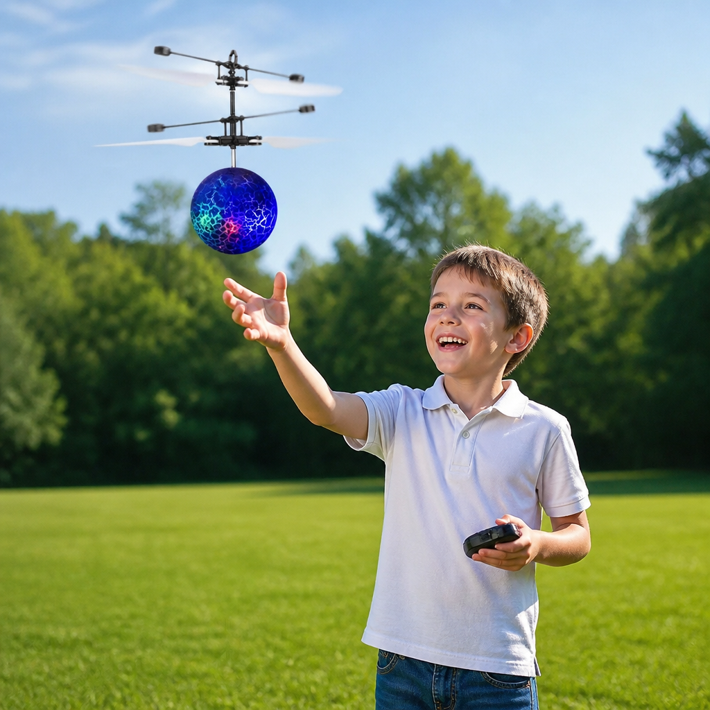 Hand-Controlled Flying LED Ball Drone for Kids