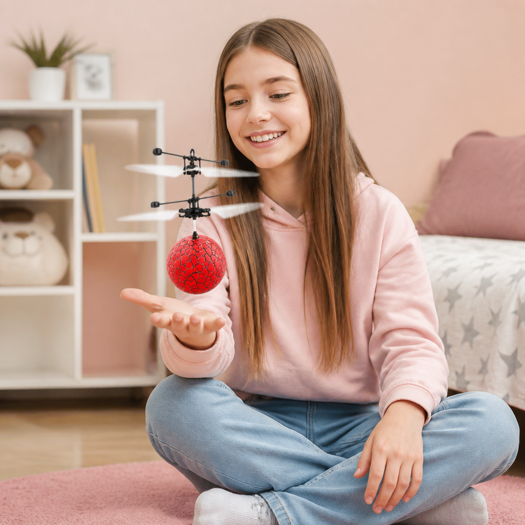 Hand-Controlled Flying LED Ball Drone for Kids
