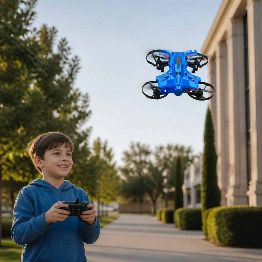 2-in-1 Remote Control Flying Drone & Stunt Racing Car