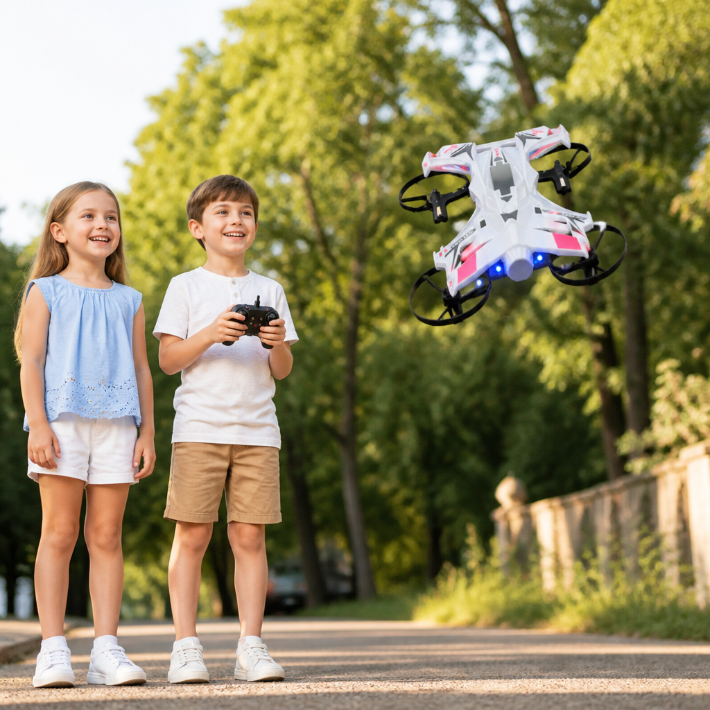 2-in-1 Remote Control Flying Drone & Stunt Racing Car