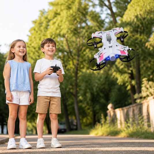 2-in-1 Remote Control Flying Drone & Stunt Racing Car