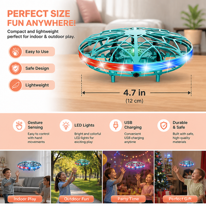Motion-Sensing LED UFO Flying Drone