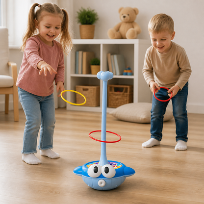 3-in-1 Educational Activity Game – Ring Toss, Basketball & Sticky Ball